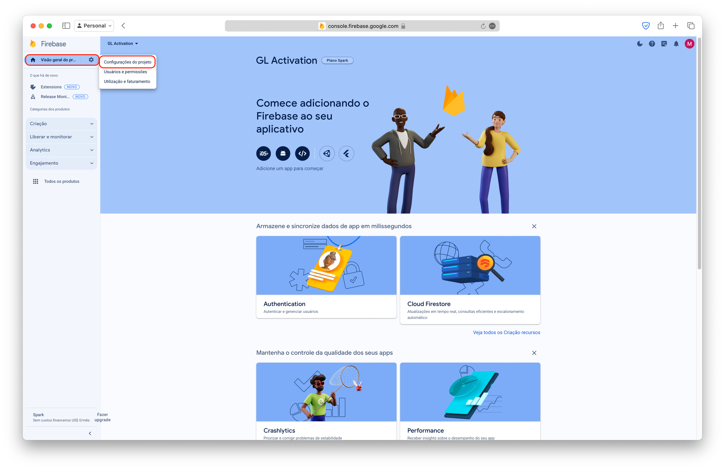 Firebase Dashboard